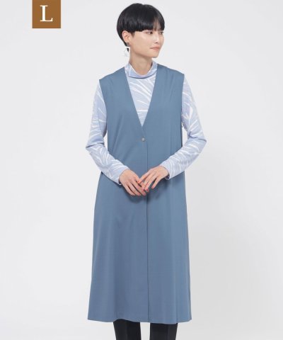 【L】【ウォッシャブル】ハイゲージコンパクトジャージージャンパースカート