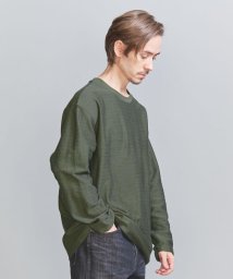 BEAUTY&YOUTH UNITED ARROWS(ビューティーアンドユース　ユナイテッドアローズ)/アイレット ボーダー クルーネック カットソー/OLIVE