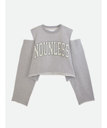 NOUNLESS/NOUNLESS CUT OFF LOGO SWEAT/505908978