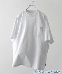 coen(coen)/USAコットンスタンダードポケットTシャツ/WHITE