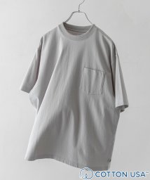 coen(coen)/USAコットンスタンダードポケットTシャツ/LTGRAY