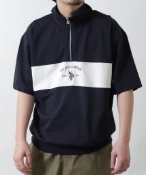 ZIP FIVE(ジップファイブ)/U.S. POLO ASSN. ビッグシルエットハーフジップTシャツ/ネイビー