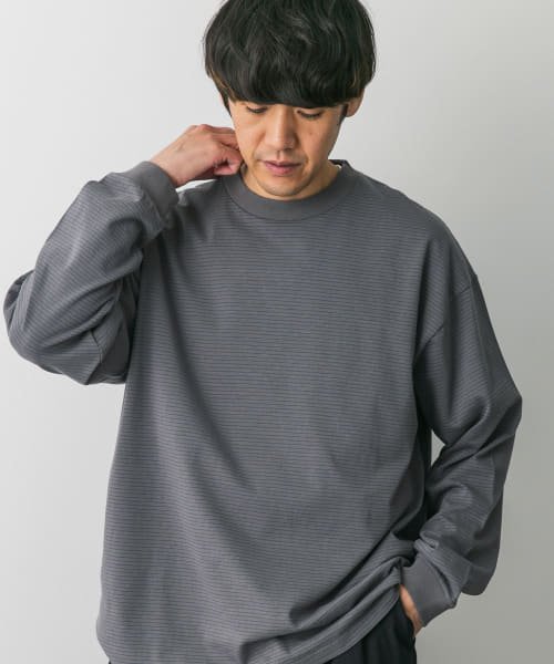 URBAN RESEARCH DOORS(アーバンリサーチドアーズ)/ミジンボーダーロングスリーブTシャツ/GRAY