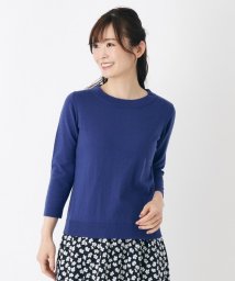  LAURA ASHLEY(ローラアシュレイ)/【マシンウォッシャブル可/コットン混/同素材アイテムあり】ボートネックニット/ネイビー（094）