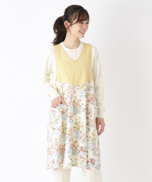  LAURA ASHLEY(ローラアシュレイ)/【GIFTにおすすめ】メーガン柄 エプロン/イエロー（132）