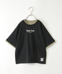 ikka kids(イッカ　キッズ)/襟袖フェイクBIGTシャツ（120〜160cm）/ブラック