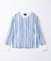 LANVIN COLLECTION(ランバンコレクション（レディス）)/ストライプカーディガン/ブルー配色1