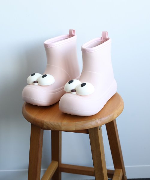 aimoha(aimoha（アイモハ）)/【shoes365】かわいい大きな目　子供用レインブーツ/ピンク