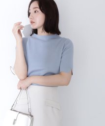 NATURAL BEAUTY BASIC(ナチュラルビューティーベーシック)/総針ベーシックシリーズ ボトルネックニット/ブルー