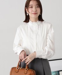 N Natural Beauty Basic(エヌナチュラルビューティベーシック)/レースフリルネックブラウス/オフ