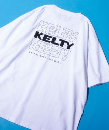 GLOSTER(GLOSTER)/【限定展開】【KELTY×GLOSTER】別注 バックタイポロゴプリントTシャツ ワンポイントワッペン/ホワイト