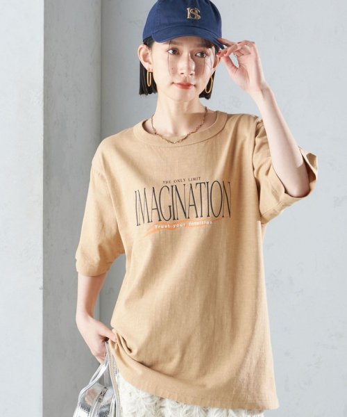 SHIPS WOMEN(シップス　ウィメン)/【SHIPS別注】Champion:プリント TEE 24SS ◇/ベージュ系