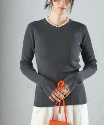 SHIPS WOMEN/〈手洗い可能〉綿 ナイロン 袖 フレア クルーネック リブ ニット 24SS ◇/505915562