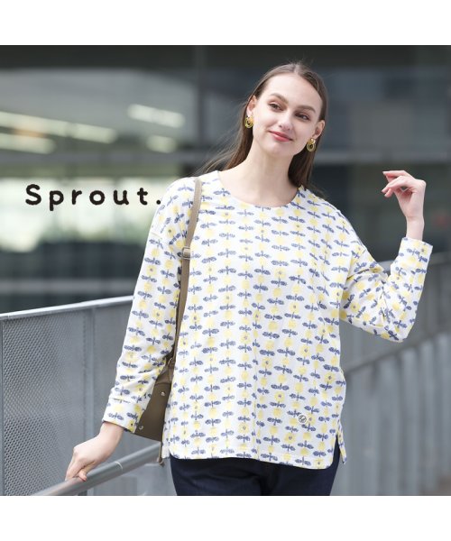 Liliane Burty(リリアンビューティ)/【Sprout.】綿100％カットジャカード　プルオーバーTシャツ/ホワイト