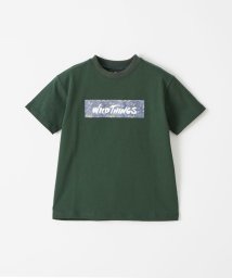 green label relaxing （Kids）(グリーンレーベルリラクシング（キッズ）)/【別注】＜WILD THINGS＞ボックスロゴ Tシャツ 110－130cm/DK.GREEN
