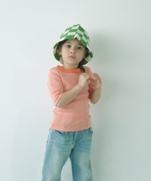 green label relaxing （Kids）(グリーンレーベルリラクシング（キッズ）)/【別注】＜Robert P. Miller＞5分袖 Tシャツ 100－130cm/ORANGE