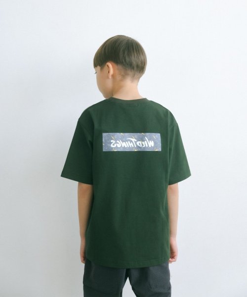 green label relaxing （Kids）(グリーンレーベルリラクシング（キッズ）)/【別注】＜WILD THINGS＞ボックスロゴ Tシャツ 140－160cm/DK.GREEN