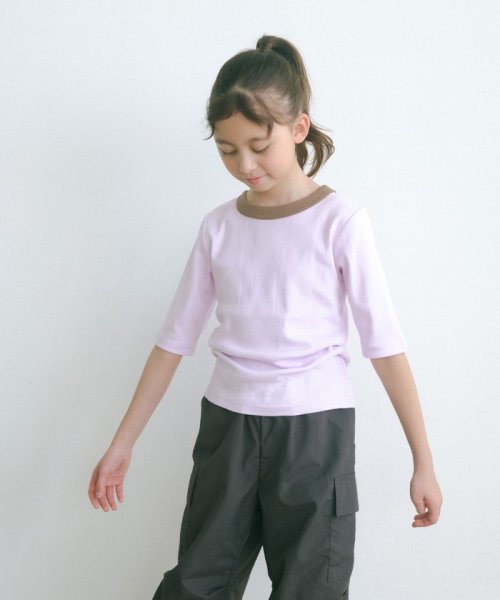 green label relaxing （Kids）(グリーンレーベルリラクシング（キッズ）)/【別注】＜Robert P. Miller＞5分袖 Tシャツ 140－150cm/LILAC