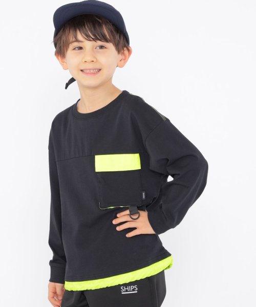 SHIPS KIDS(シップスキッズ)/SHIPS KIDS:100～130cm / クールタッチ 長袖 TEE/ブラック