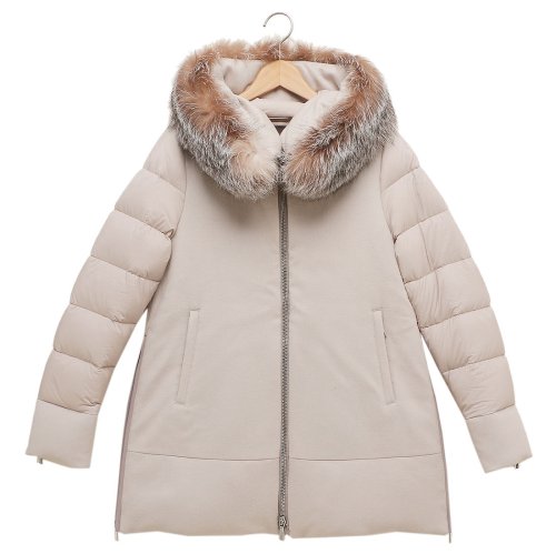 ムーレー ダウンジャケット コート フリージア ショート丈 Aライン ベージュ レディース MOORER MODGI300007 TEPA209 U0105 MOORER 約5号 約7号 約9号 ムーレー ダウンジャケット コート フリージア ショート丈 Aライン ベージュ レディース MODGI300007 TEPA209