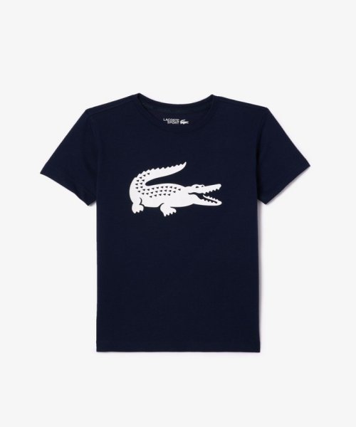 LACOSTE KIDS(ラコステ　キッズ)/ウルトラドライクロックプリント　キッズTシャツ/ネイビー×ホワイト