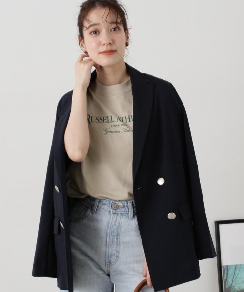 N Natural Beauty Basic(エヌナチュラルビューティベーシック)/マットウースストレッチテーラードジャケット《S Size Line》/ネイビー