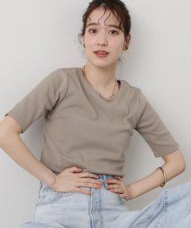 N Natural Beauty Basic(エヌナチュラルビューティベーシック)/テレコハーフスリーブＴシャツ/ベージュ