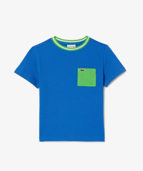 LACOSTE KIDS(ラコステ　キッズ)/配色ポケットKIDS Tシャツ/ブルー
