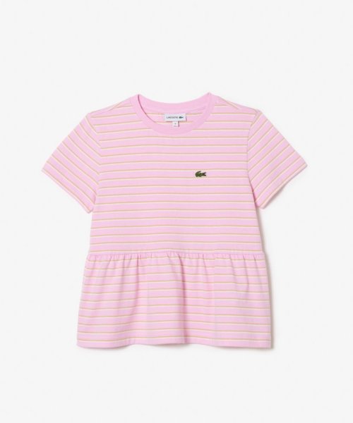 LACOSTE KIDS(ラコステ　キッズ)/フレアシルエットGIRLSボーダードレス/ピンク