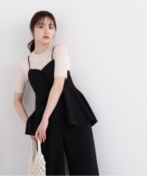 PROPORTION BODY DRESSING(プロポーション　ボディドレッシング)/ペプラムキャミニットセット/ブラック×ライトベージュ