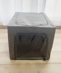 shoppinggo/収納ボックス 折りたたみ 蓋付き ファスナー付 大容量 透明窓 49L 取っ手付き PVC 折り畳み収納ボックス 収納ケース/505917143