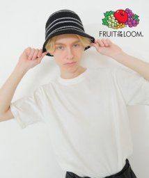 FRUIT OF THE LOOM(フルーツオブザルーム)/FRUIT OF THE LOOM LINE KNIT BUCKET HAT / バケットハット 旅行 お出かけ 夏 /ﾌﾞﾗｯｸ