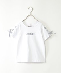 ikka kids(イッカ　キッズ)/袖ギンガムレースアップTシャツ（120〜160cm）/オフホワイト