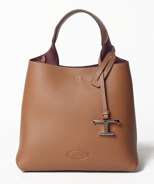 TODS(トッズ)/【TODS】トッズ ミニトートバッグ  T タイムレス メタル ペンダント 2way XBWAPAA9100 QNK/ブラウン