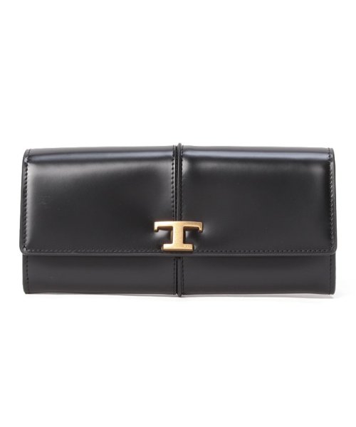 TODS(トッズ)/【TODS】トッズ T タイムレス レザー ロングウォレット 長財布 XAWTSKB0400KET/ブラック