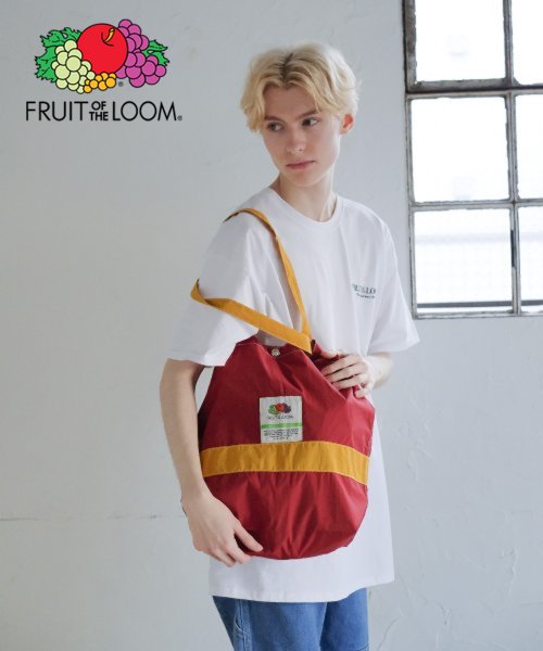 FRUIT OF THE LOOM(フルーツオブザルーム)/FRUIT OF THE LOOM NYLON TOTEBAG L/レッド