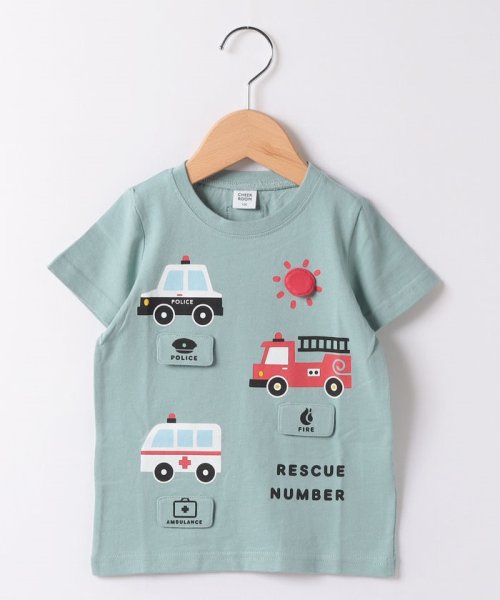 CHEEK　ROOM(チークルーム)/はたらく車Ｔシャツ/サックス