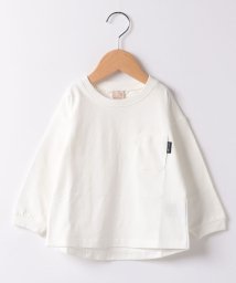 petit main(プティマイン)/【Good price】ポケット長袖Tシャツ/オフホワイト