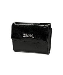 X-girl(エックスガール)/エックスガール 財布 X－girl 三つ折り財布 コンパクト ミニ財布 FAUX PATENT LEATHER MINI WALLET 105234054005/ブラック