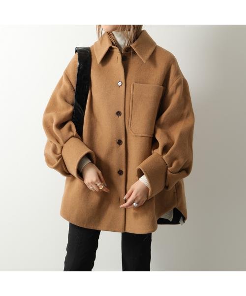 T_Coat(ティーコート)/T－COAT シャツジャケット T40 VELOUR ウール ステンカラー/ベージュ