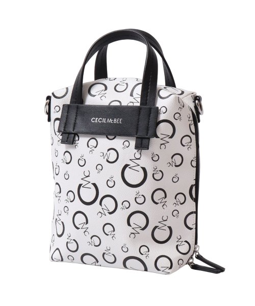 CECIL McBEE(セシルマクビー)/セシルマクビー CECIL McBEE バッグ ショルダーバッグ レディース 斜め掛け モノグラム MONOGRAM SERIES ブラック ホワイト 黒 白 /ホワイト