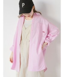 ehka sopo(エヘカソポ)/刺繍入りオーバーサイズシャツ/ピンク