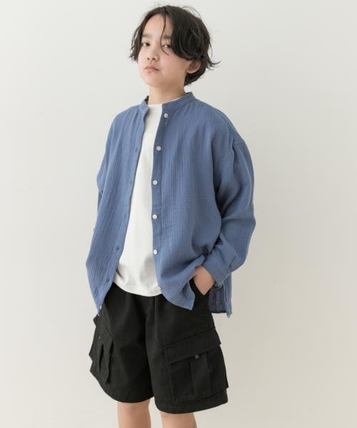 URBAN RESEARCH DOORS（Kids）(アーバンリサーチドアーズ（キッズ）)/『WEB/一部店舗限定』Wガーゼルーズシャツ(KIDS)/BLUE