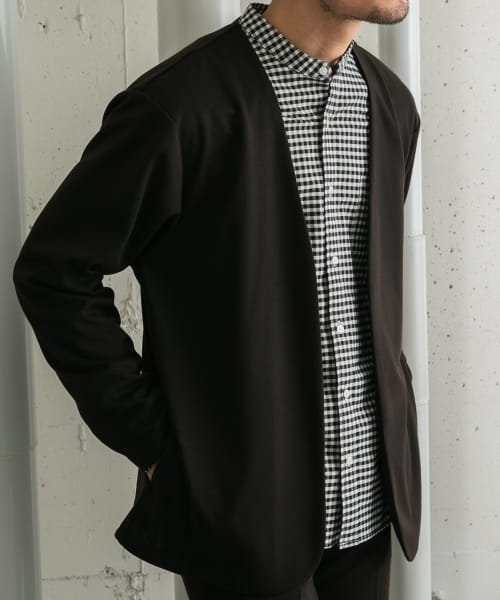 URBAN RESEARCH ROSSO(URBAN　RESEARCH　ROSSO（MEN）)/『WEB限定』『セットアップ対応』ポンチトッパーカーディガン/BLACK