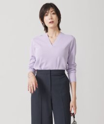 ICB（LARGE SIZE）(ICB（大きいサイズ）)/【WEB限定カラーあり・洗える】 シンセティックフルニードル Vネックプルオーバー/ライトグレープ系