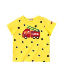 MIKI HOUSE HOT BISCUITS(ミキハウスホットビスケッツ)/総柄プリント 半袖Tシャツ/イエロー