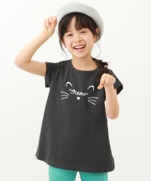 devirock(デビロック)/デビラボ プリントチュニックTシャツ 子供服 キッズ ベビー 女の子 トップス 半袖Tシャツ Tシャツ /ブラック系3