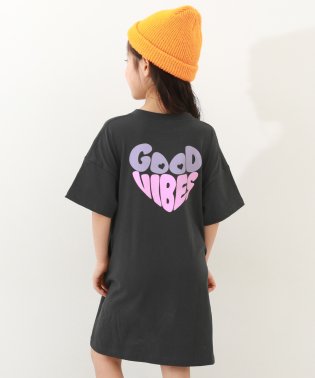 devirock/デビラボ BIGシルエット バックプリント半袖ワンピース 子供服 キッズ 女の子 半袖ワンピース ノースリーブワンピース ワンピース /505917589