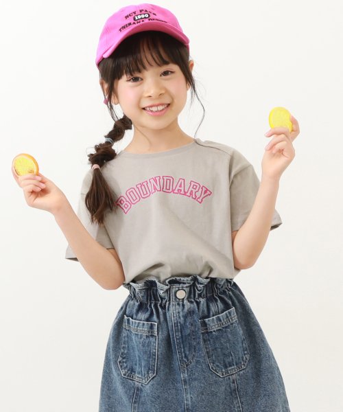 devirock(デビロック)/デビラボ ガールズ プリント半袖Tシャツ 子供服 キッズ ベビー 女の子 トップス 半袖Tシャツ Tシャツ /ライトグレー