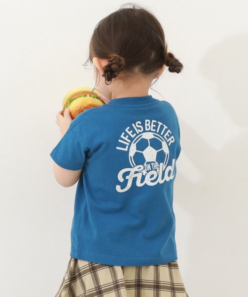 devirock(デビロック)/デビラボ BOXシルエット プリント半袖Tシャツ 子供服 キッズ ベビー 男の子 女の子 トップス 半袖Tシャツ Tシャツ /ブルー系1